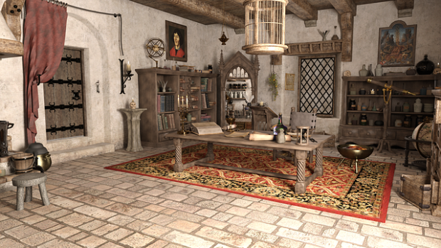 wizard Mittelalter Moebel Zimmer Schraenke alt