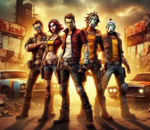 (Beispielbild) Borderlands Space Western Humor Shooter