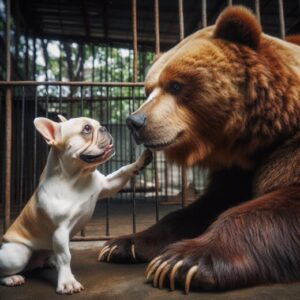 Franzoesiche Bulldogge Hund baer kaefig