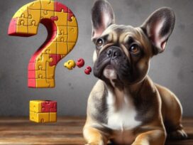 Franzoesiche Bulldogge Hund nachdenken Fragezeichen